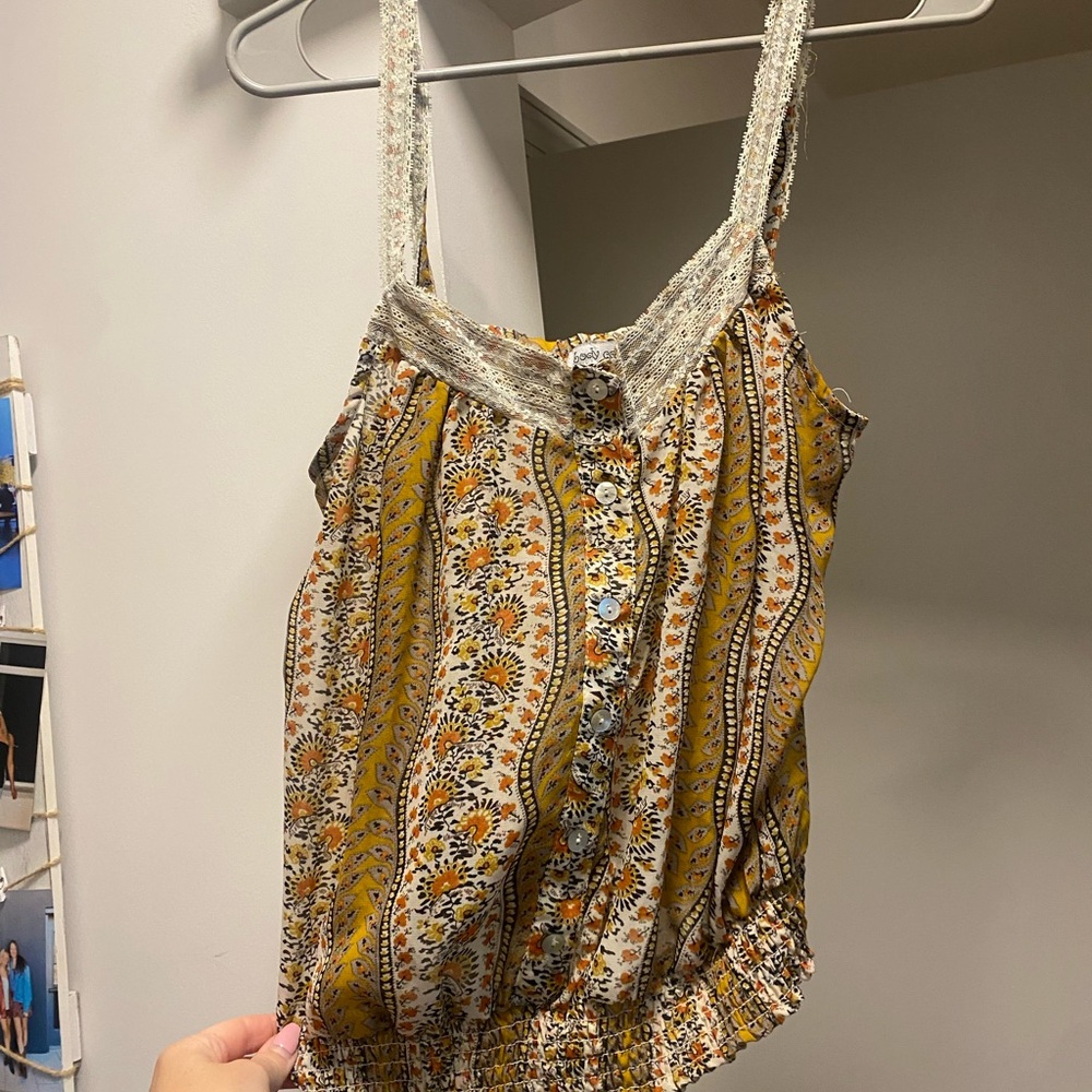 Floral Button-Down Women Top